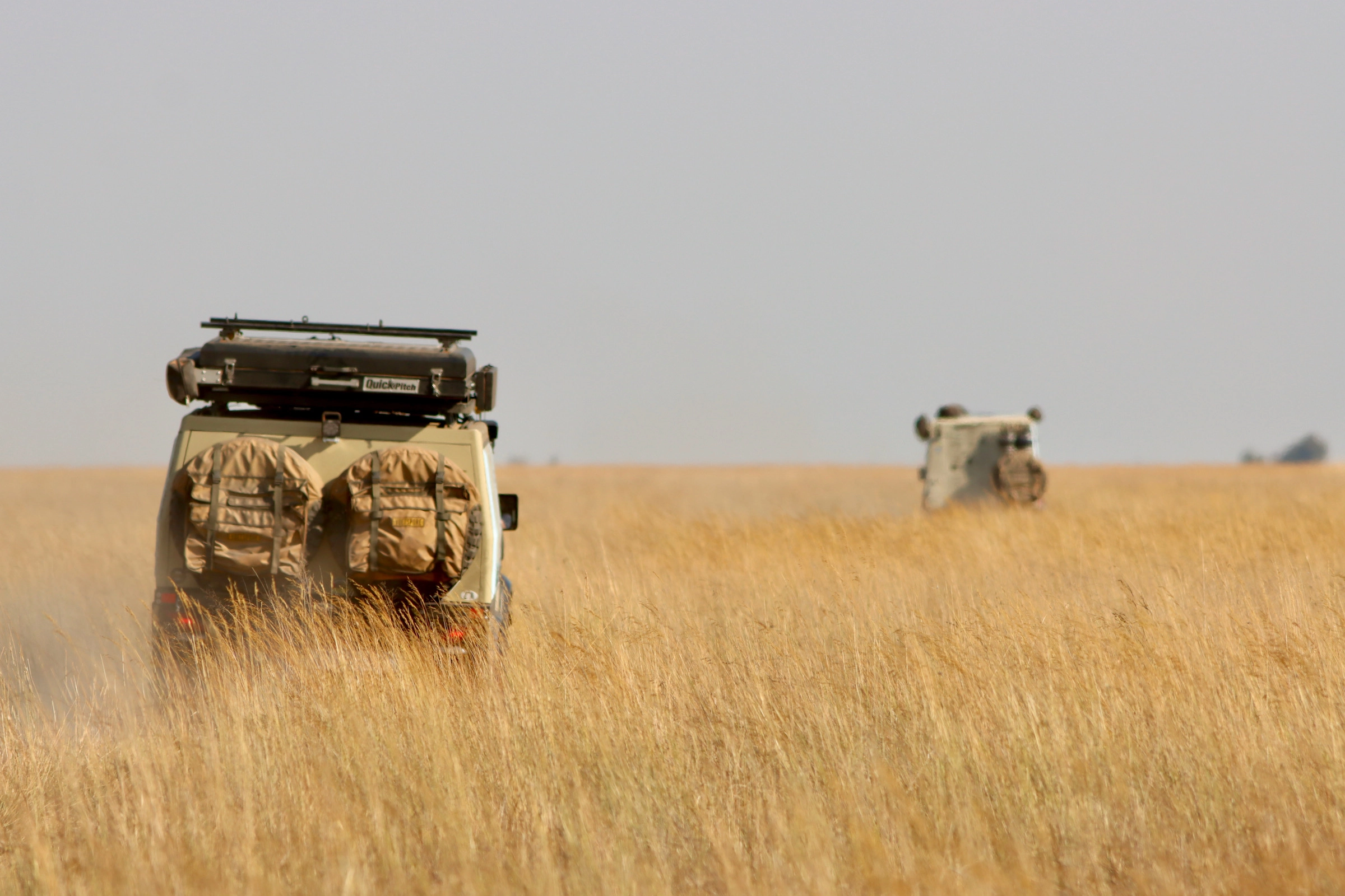 Voetsporerental Landcruiser campers riding in the Land of Lozi.